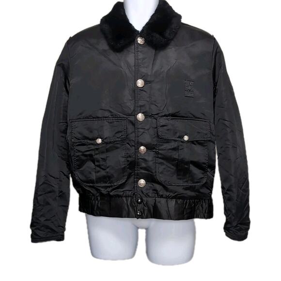 VTG Tuffy Jac Fire Fighter Department Bomber Jacket Mens Size 40L / M Black READ - Picture 2 of 16